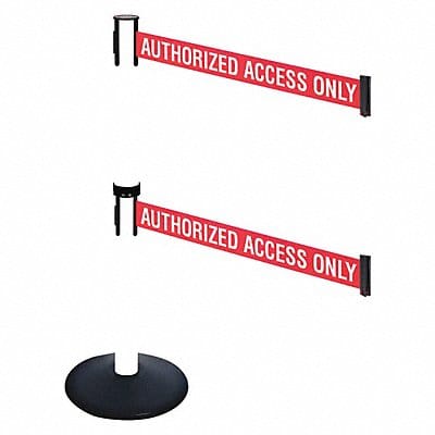 Barrier Post Red/White Belt Text w/Base