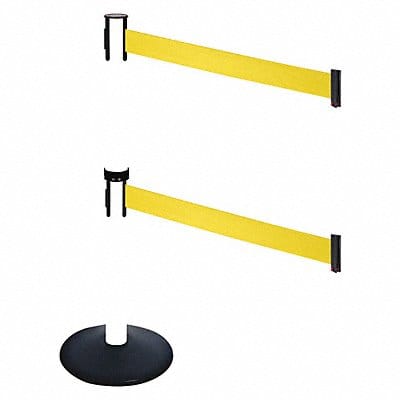 Barrier Post Ylw Belt 2 Belts 40 in H