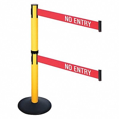 Barrier Post PVC Post Rd/White Belt Text