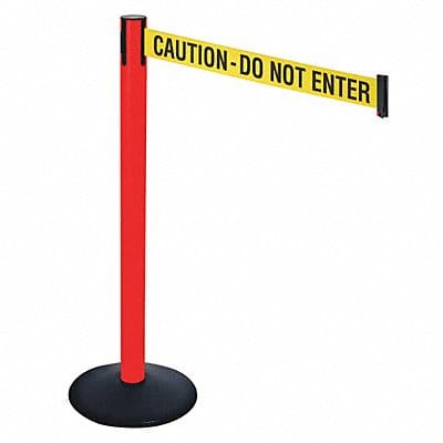 Barrier Post 40 in H Yellow/Black Text