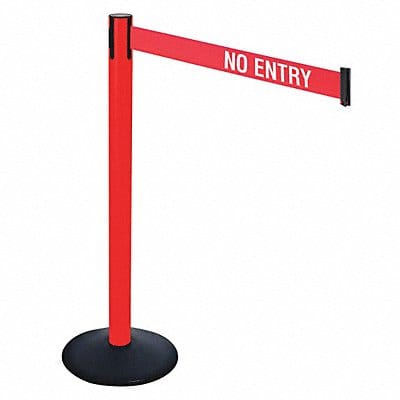 Barrier Post 40in. H Red/White Belt Text