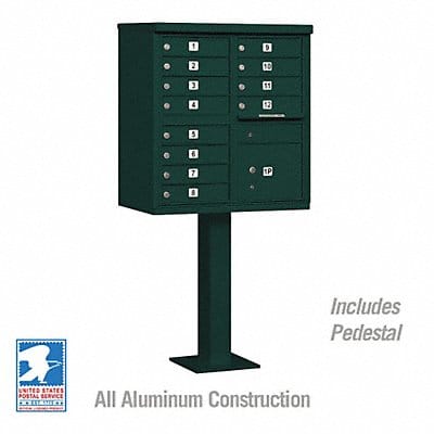 Cluster Box Unit Green 13 Doors 18 in W