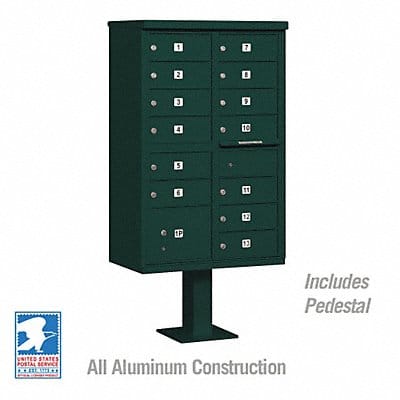 Cluster Box Unit Green 14 Doors 18 in W