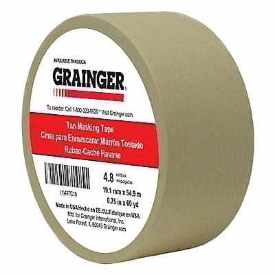 Masking Tape 3/4 W 60 yd L Tan