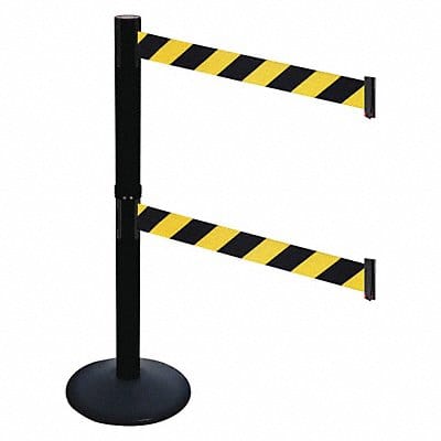 Barrier Post Sloped Black Black/Ylw Belt