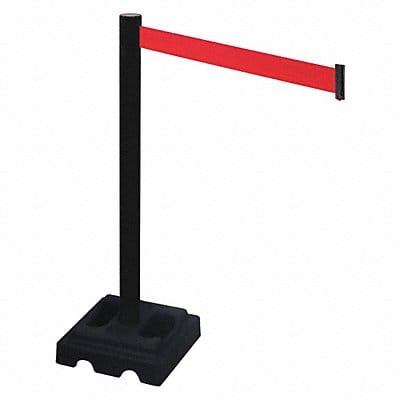 Barrier Post Black Red Belt Square