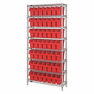 Bin Shlvng 36inx74inx12in Red Bin Shlvng 36inx74inx12in Red