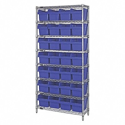 Bin Shlvng 36inx74inx18in Blue