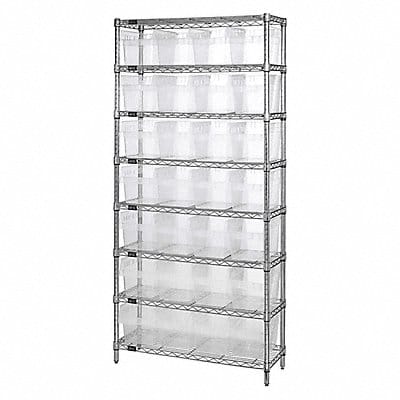 Bin Shlvng 36inx74inx18in Clear