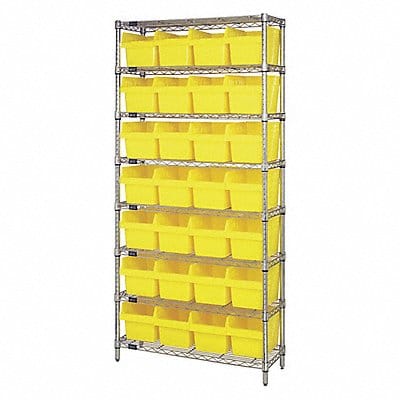 Bin Shlvng 36inx74inx18in Yellow