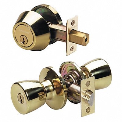 Knob Lockset Tulip Style Polished Brass