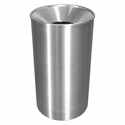 Trash Can Round 33 gal Silver