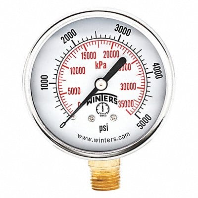 Pressure Gauge 2-1/2 Dial Size Black