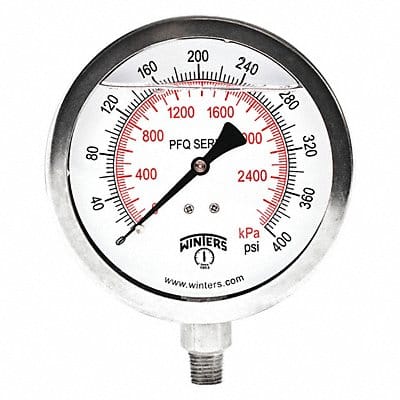 Pressure Gauge 4 Dial Size Silver