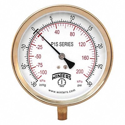 K4531 Compound Gauge 4-1/2 Dial Size Gray
