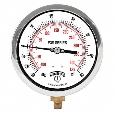 Compound Gauge 4-1/2 Dial Size Black