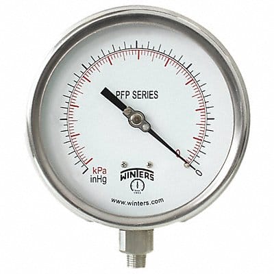 K4535 Compound Gauge 4-1/2 Dial Size Silver