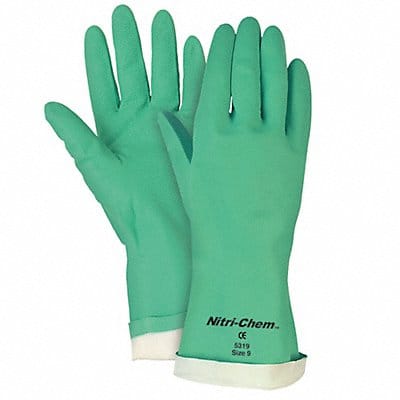 J4451 Chemical Gloves M 13inL Green Nitrile PR J4451 Chemical Gloves M 13inL Green Nitrile PR