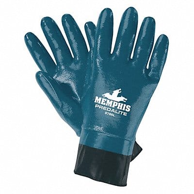 Chemical Gloves L 11inL Blue Safety PK12
