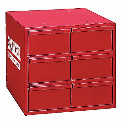 Bin Cab 6RedDrwr Gray 11 H RedDrwr