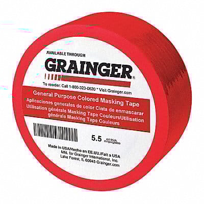 Masking Tape 1/4 W 60 yd L Red PK144