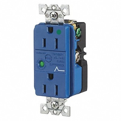 Receptacle Blue 15A Nylon 0.5 HP 125VAC