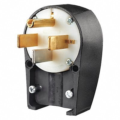 Straight Blade Plug Black/Wht 125/250VAC Straight Blade Plug Black/Wht 125/250VAC