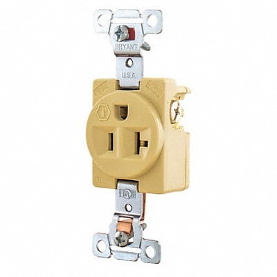 Receptacle Ivory Nylon 1.0 HP 2 Poles