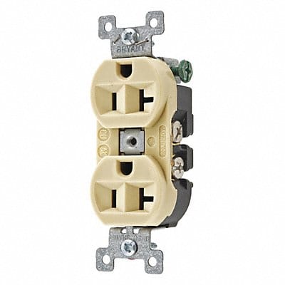 Receptacle Ivory Nylon 1.0 HP 3 Wires