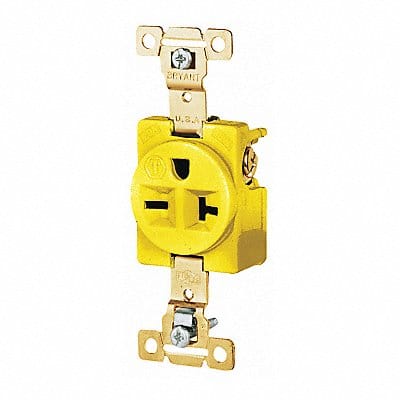 Receptacle Yellow Nylon Mounting Flush