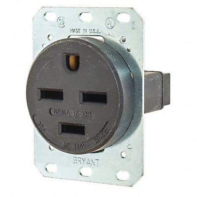 Receptacle Black 30A 3.0 HP 3 Poles