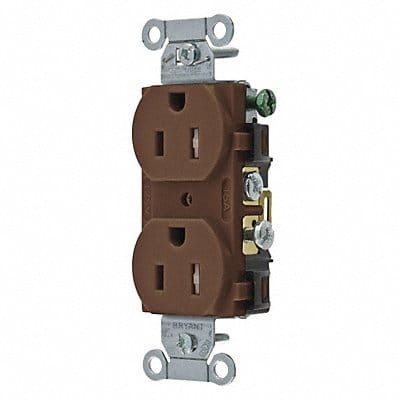 Receptacle Brown 15A Nylon 2 Poles