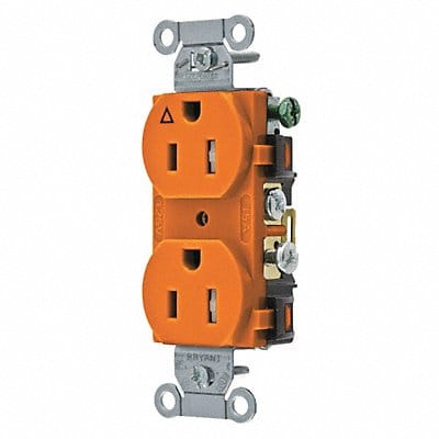 Receptacle Orng 15A Nylon 0.5 HP 2 Poles
