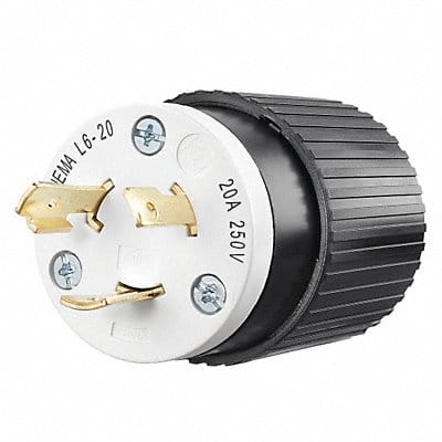 LckPlg Strt 20 A Blk White Nylon 3Blds