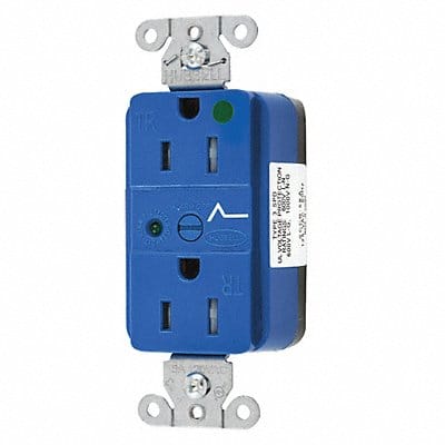 Receptacle Blue 15 A 2P3W Back 1PK