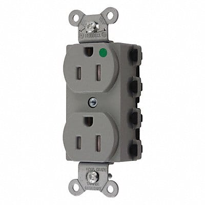 Receptacle Gray 15 A 2P3W Back 1PK