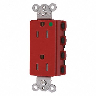 Receptacle Red 15 A 2P3W Back 1PK