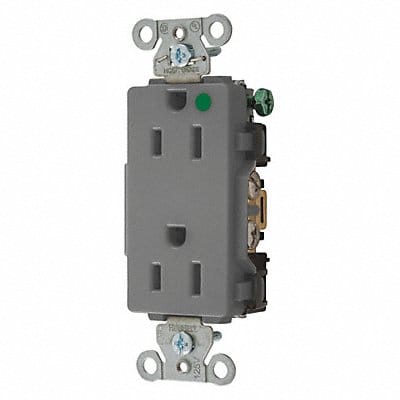 Receptacle Gray 15 A 2P3W Back Side 1PK