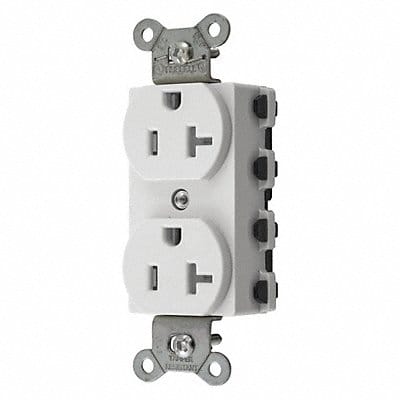 Receptacle White 20 A 2P3W Back 1PK