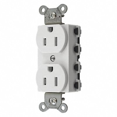 Receptacle White 15 A 2P3W Back 1PK