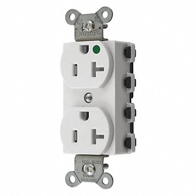 Receptacle White 20 A 2P3W Back 1PK