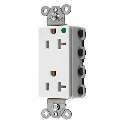 Receptacle White 20 A 2P3W Back 1PK