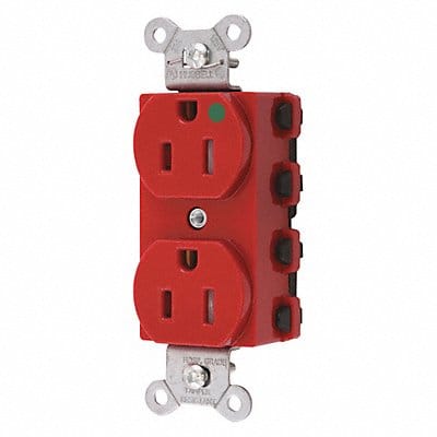Receptacle Red 15 A 2P3W Back 1PK Receptacle Red 15 A 2P3W Back 1PK