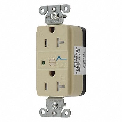 Receptacle Ivory 1.0 HP 2 Poles Nylon