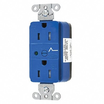 Receptacle Blue 125VAC 15A 3 Wires Nylon
