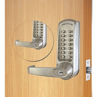 Mechanical Lockset Brushed Steel Lever