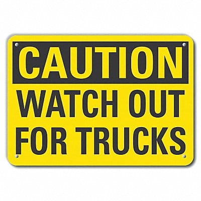 Caution Sign 7 in x 10 in Aluminum