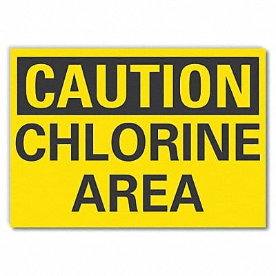 Chlorine Caution Rflct Label 5inx7in