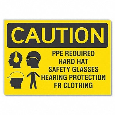 PPE Caution Rflct Label 3.5in x 5in