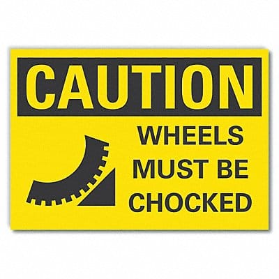 Chock Wheels Caution Rflctv Label 7x10in